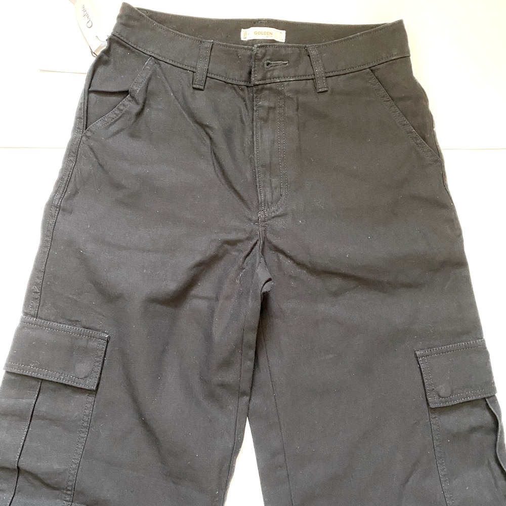 Black wide leg cargo